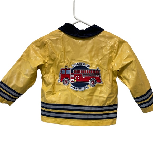 Boyz Wear By Nannette Yellow Faux Leather Ladder 18 Fire Departmment Jacket - Picture 3 of 3